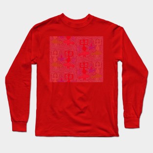 Shaman Ritual Spirits Dance - Scarlet Red Long Sleeve T-Shirt